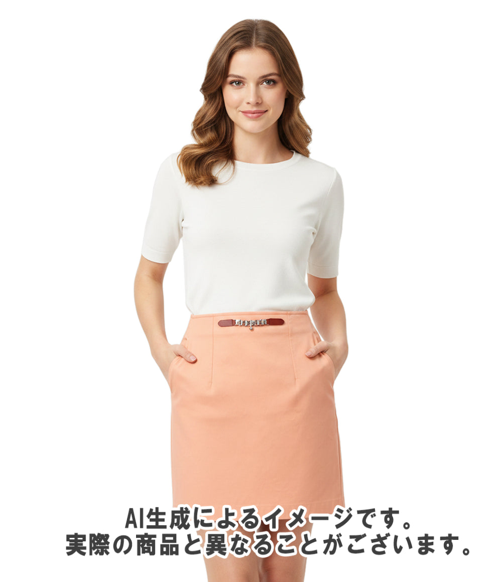 美品 HERMES メタルモチーフバックルショートスカート 2H0313DO レディース SIZE 34 (S) エルメス