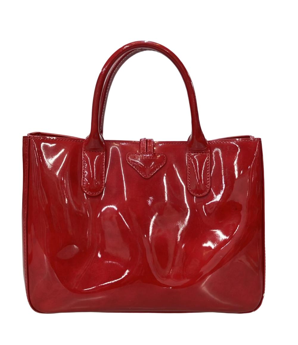 Longchamp 2way ハンドバッグ ショルダーバッグ 斜め掛け パテントレザー ろぞ レディース ロンシャン