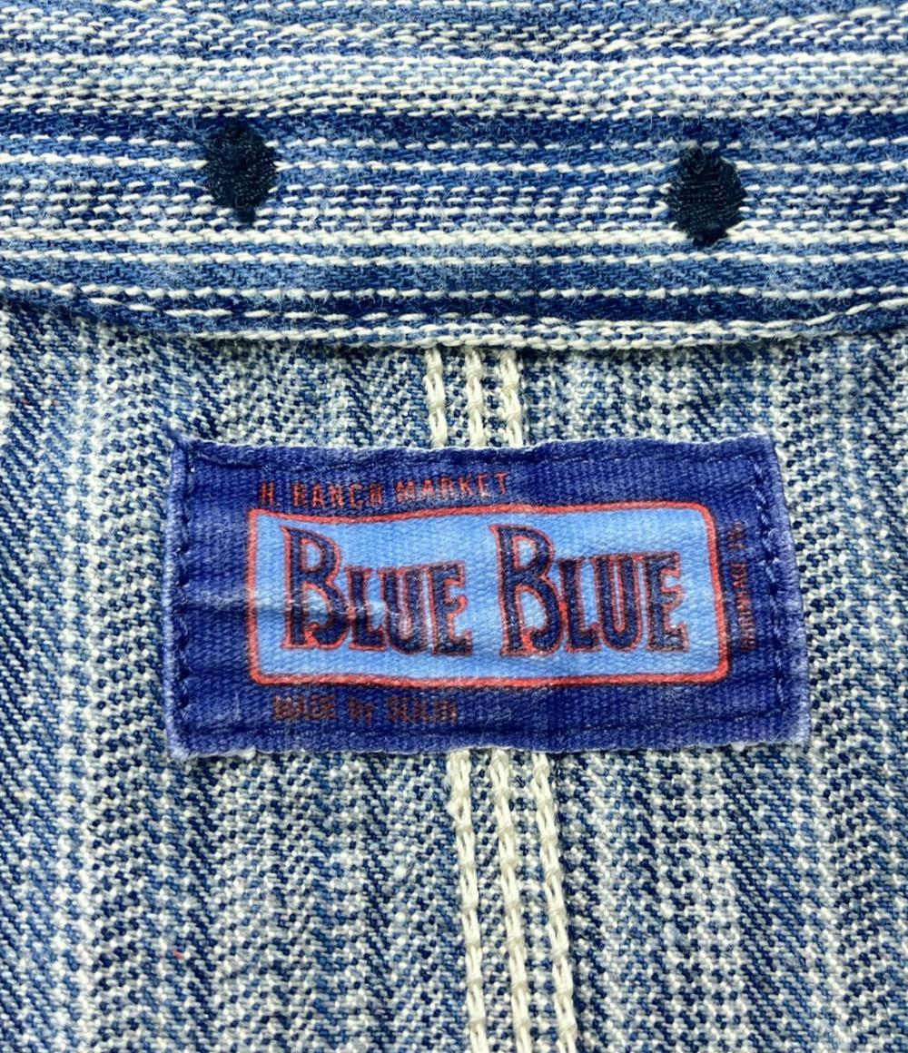 ブルーブルー ストライプ柄デニムベスト 薄手 メンズ SIZE S BLUE BLUE