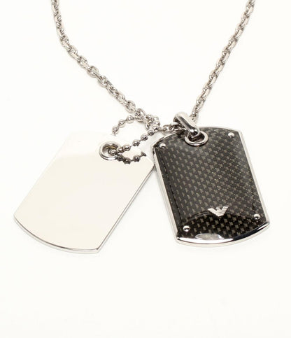 美品 Emporio Armani ネックレス ドッグタグ ロゴ メンズ エンポリオ・アルマーニ