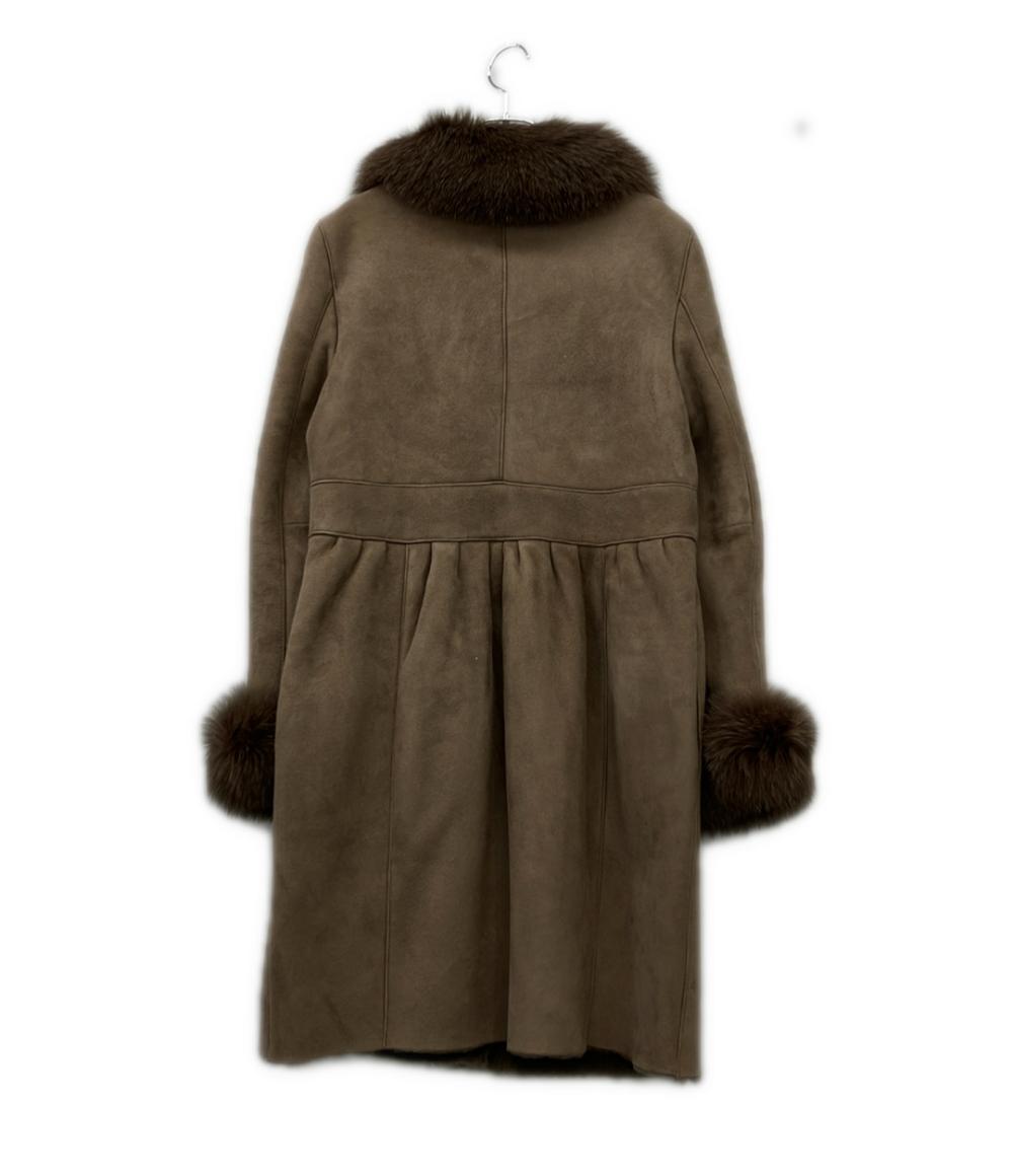 DOUBLE STANDARD CLOTHING ムートンコート ラムレザー フォックス レディース SIZE F (M) ダブルスタンダードクロージング