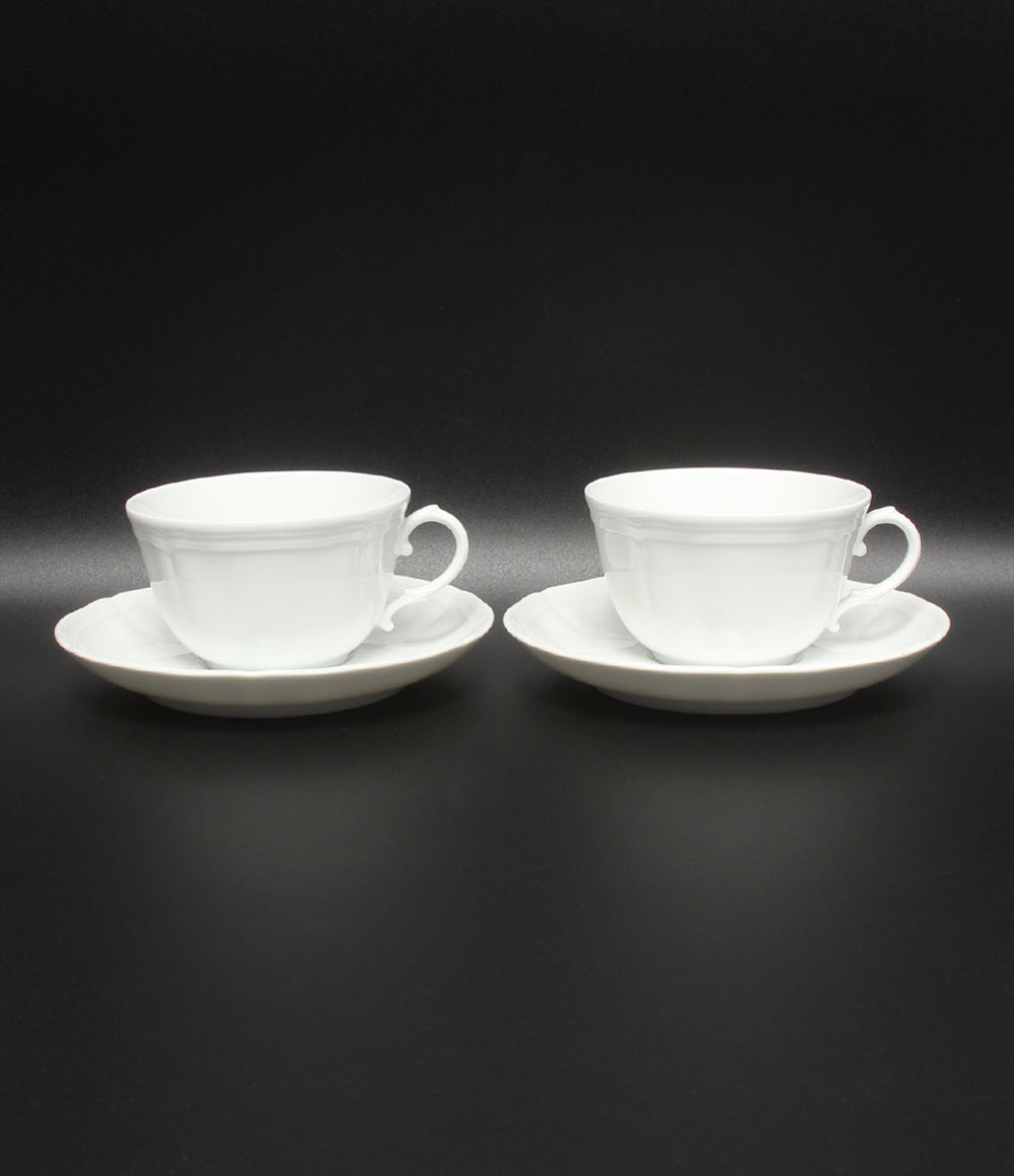 美品 Richard Ginori カップ＆ソーサー 2客セット ペア アンティコホワイト リチャードジノリ