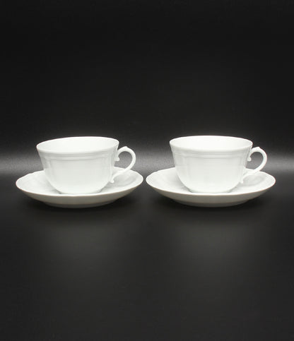美品 Richard Ginori カップ＆ソーサー 2客セット ペア アンティコホワイト リチャードジノリ