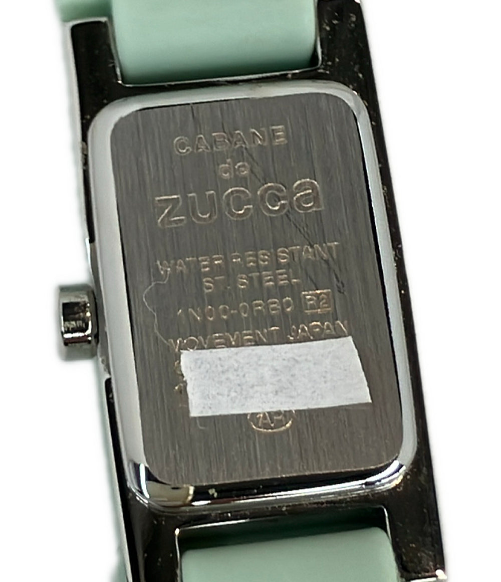 美品 CABANE de ZUCCa 腕時計 クオーツ グリーン 1N00-0RB0 レディース カバンドズッカ