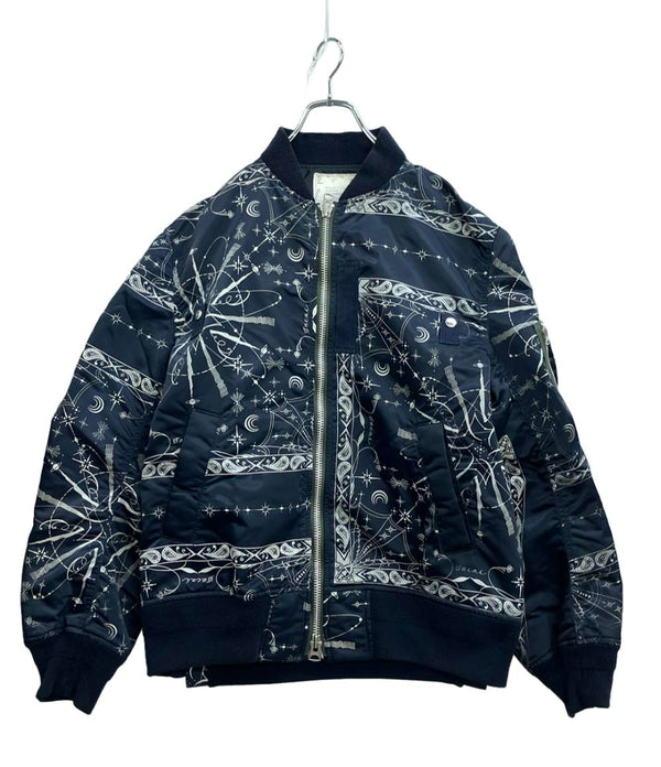 Sacai Dr.Woo ブルゾンBANDANA PRINT MA-1 BOMBER JACKET ペイズリー