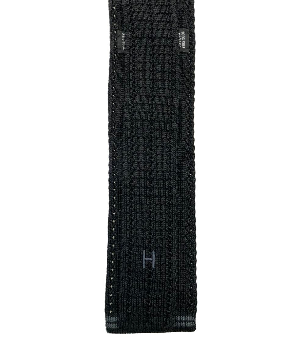 美品 HERMES ネクタイ ニットタイ シルク 100% メンズ エルメス