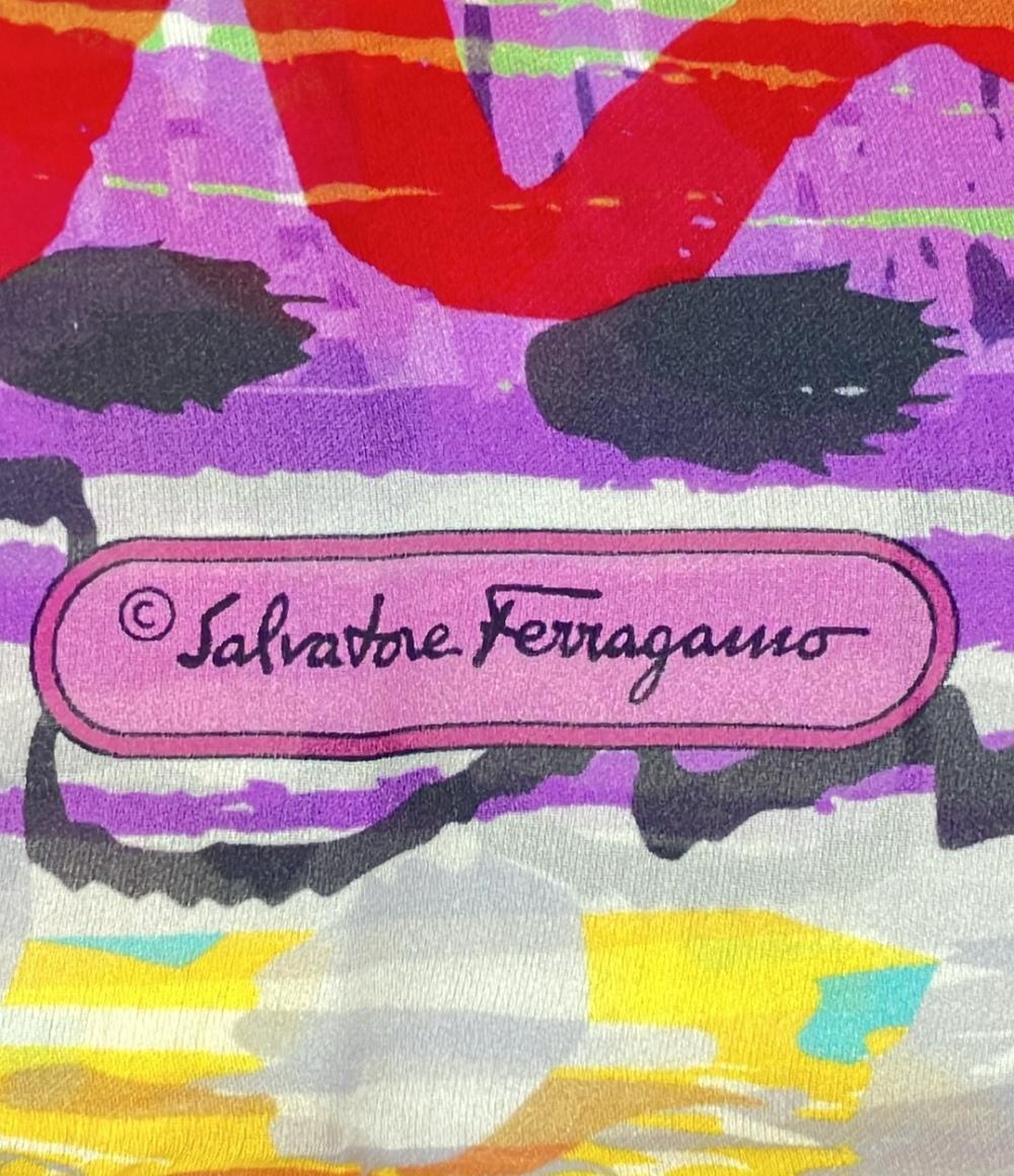 美品 サルヴァトーレフェラガモ ストール シルク100% レディース Salvatore Ferragamo