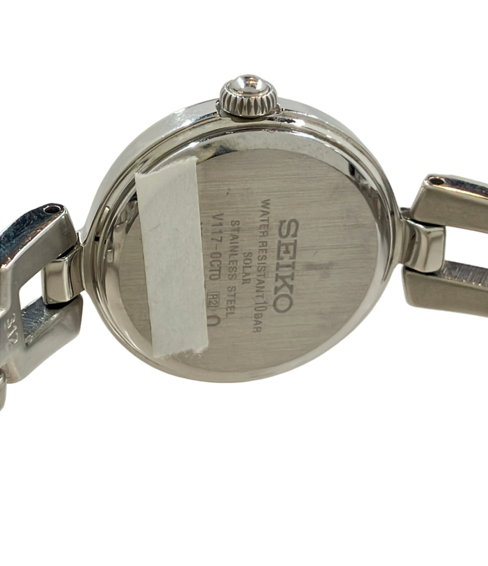 SEIKO 腕時計 ソーラー ホワイト V117-0CT0 レディース セイコー