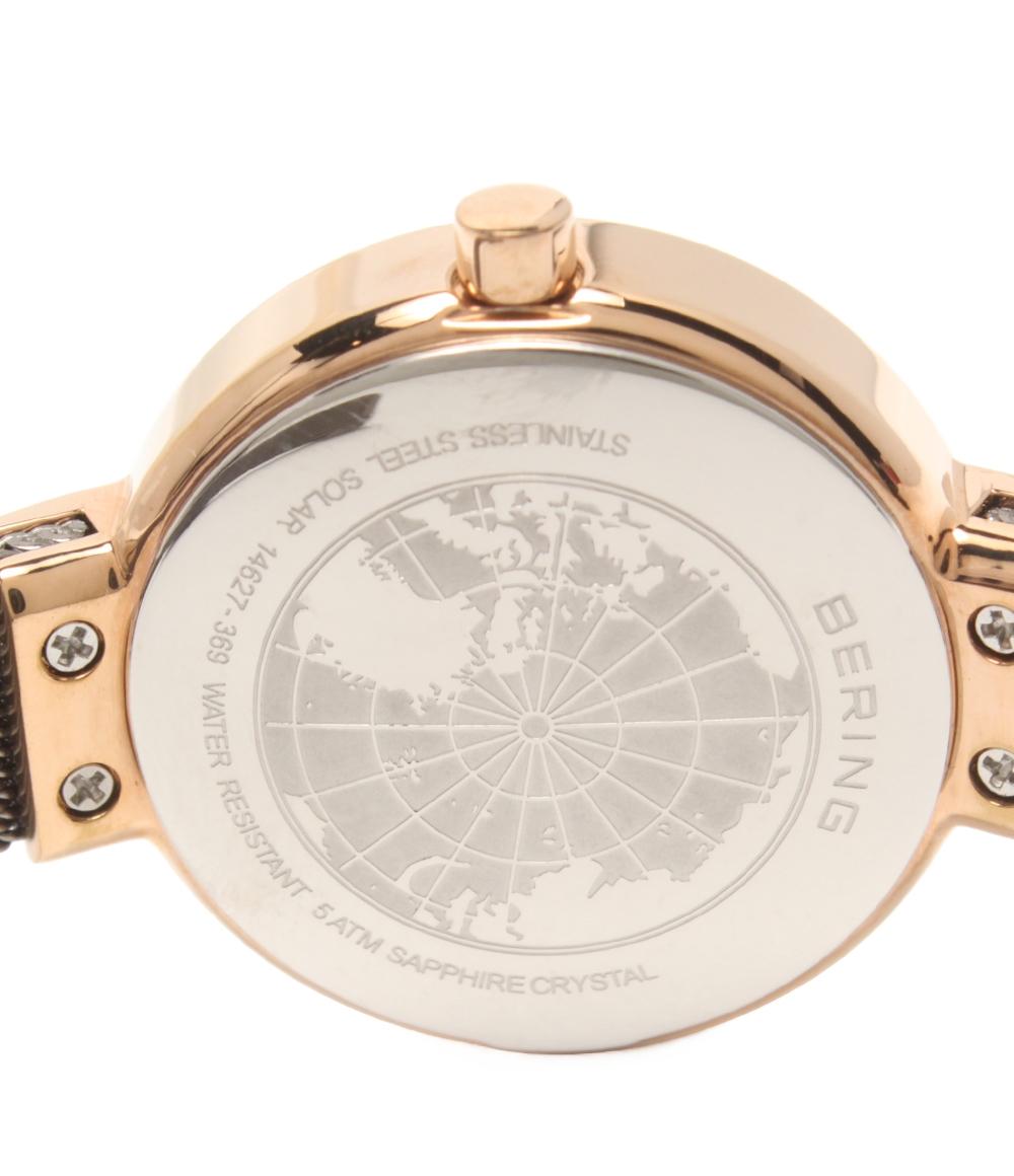 新品未使用　BERING 14627-369 超美品 BERING 腕時計 ソーラー グレー 14627-369 レディース ベーリング