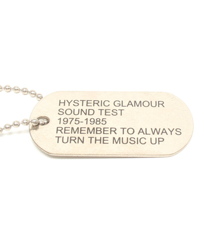 HYSTERIC GLAMOUR ネックレス ドッグタグ ボールチェーン ユニセックス ヒステリックグラマー