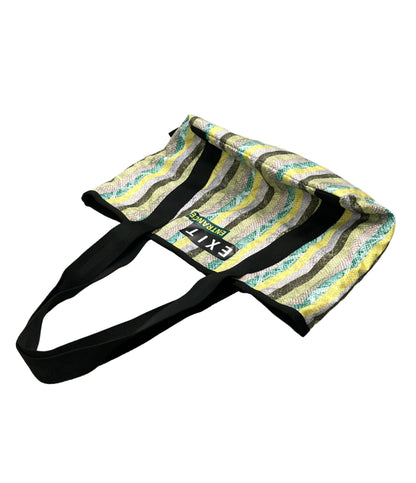 美品 LeSportsac トートバッグ 肩掛け ストライプ柄 EXIT RINRIN PANIC レディース レスポートサック