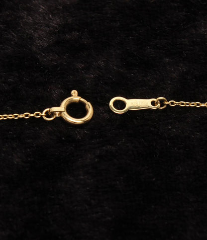 美品 ネックレス K18 淡水パール 9x6mm ステーション レディース