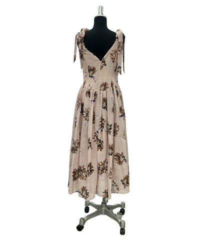 美品 Her lip to ノースリーブワンピース Sunflower-Printed Midi Dress 1222305084 レディース SIZE S ハーリップトゥ