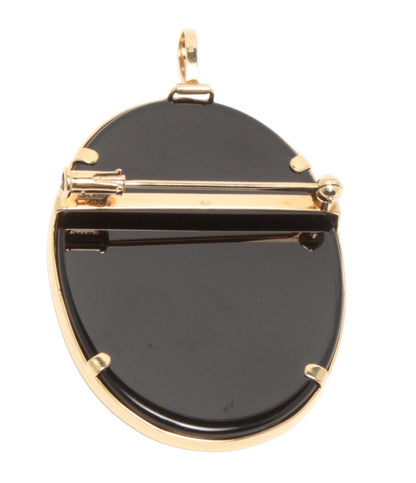 美品 ブローチ ペンダントトップ K18 ストーンカメオ レディース