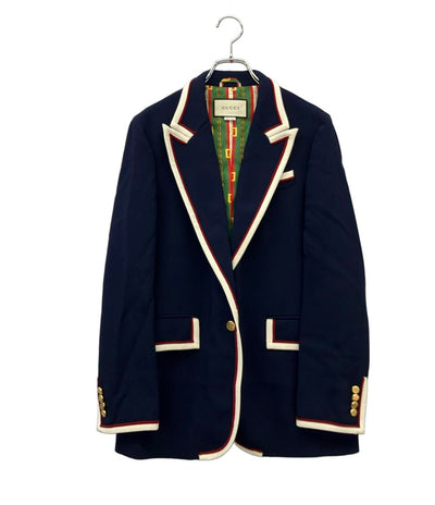 GUCCI テーラードジャケット Stretch Viscose Jacket  紺ブレザー レディース SIZE 46 (L) グッチ