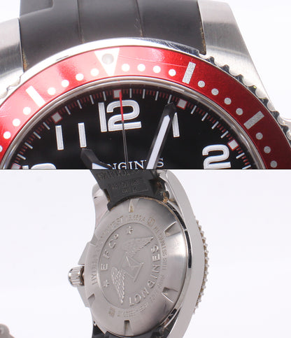 LONGINES 腕時計 ハイドロコンクエスト クオーツ ブラック L3.689.4 メンズ ロンジン