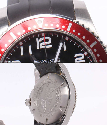 LONGINES 腕時計 ハイドロコンクエスト クオーツ ブラック L3.689.4 メンズ ロンジン