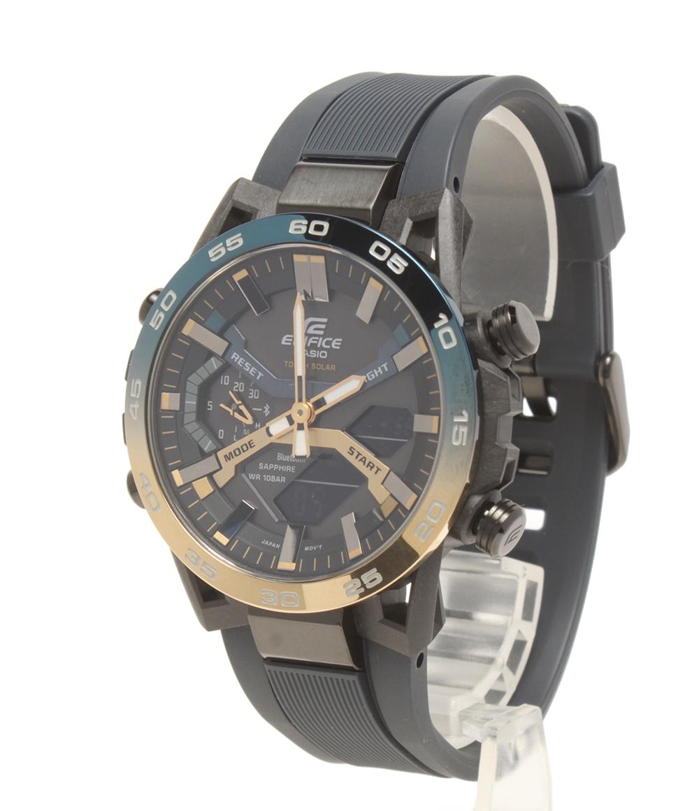 美品 CASIO 腕時計 エディフィス EDIFICE ソーラー ブラック ECB-2000 メンズ カシオ