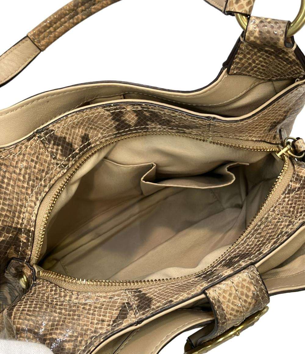 美品 COACH トートバッグ ショルダーバッグ 肩掛け パイソン柄 F17419 レディース コーチ