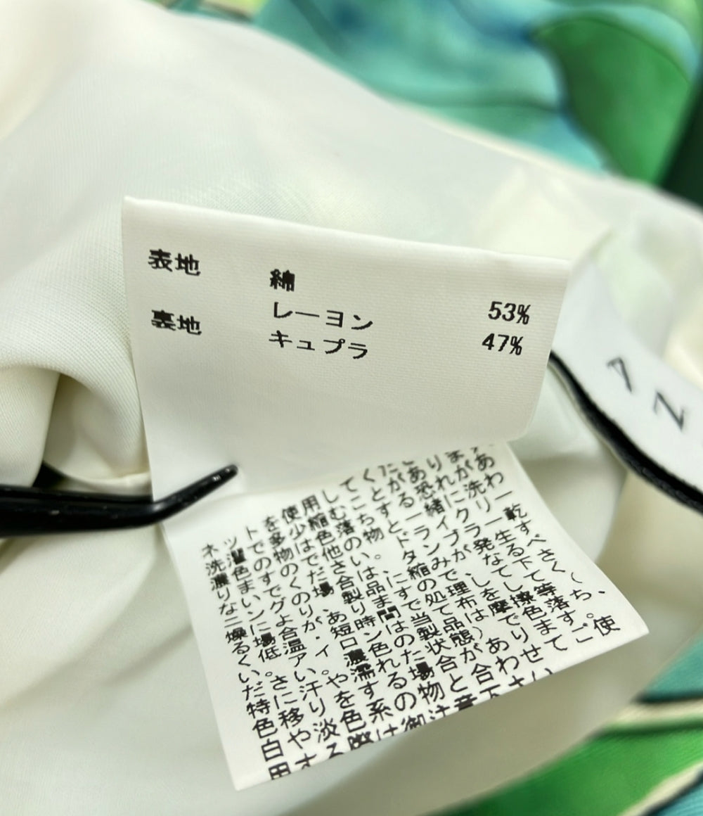 訳あり アナイ ボタニカル柄ノースリーブフレアミディアムワンピース レディース SIZE 38 (S) ANAYI