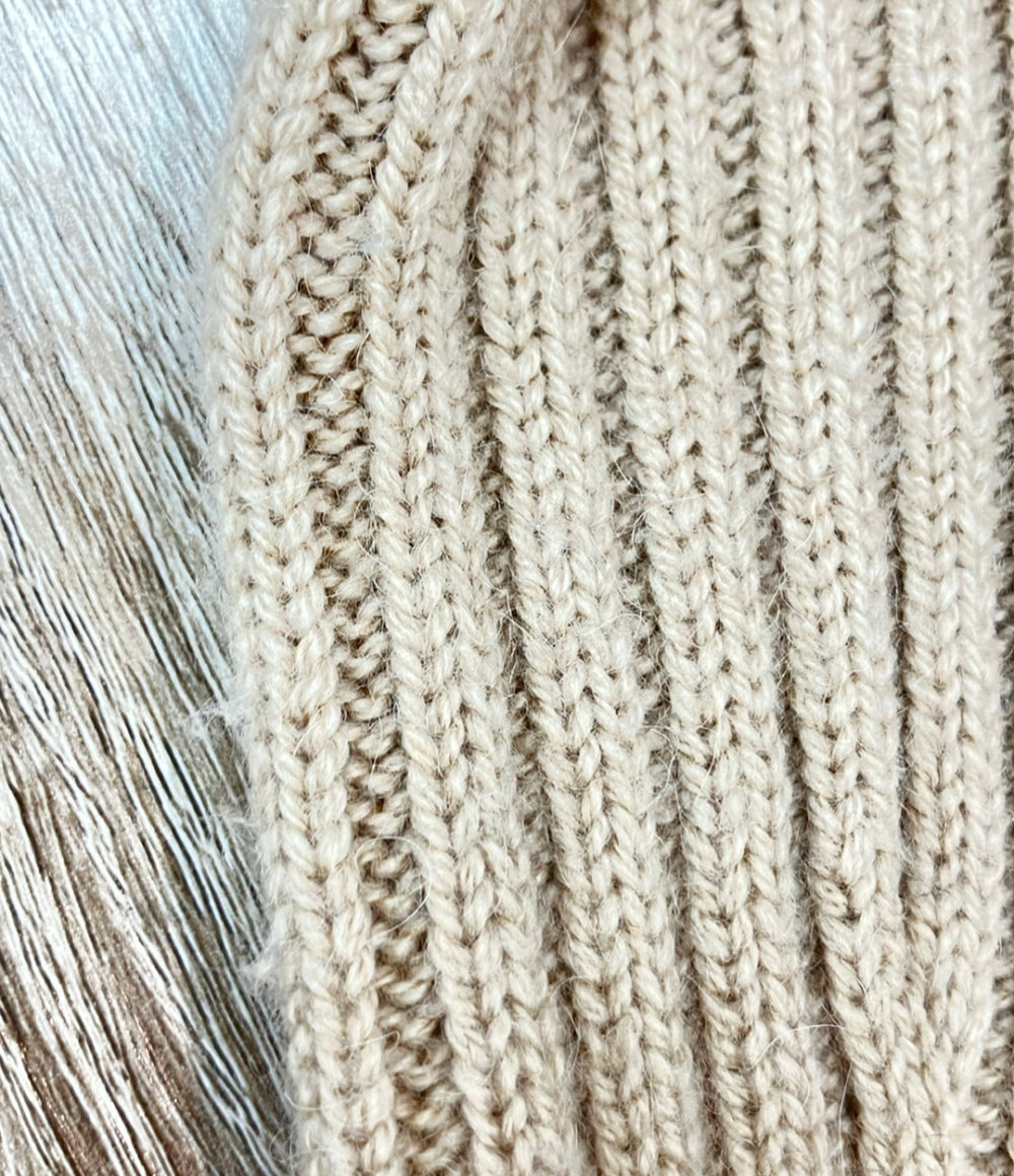 HERMES 長袖ニット ケーブル キャメル レディース SIZE 36 (XS) エルメス