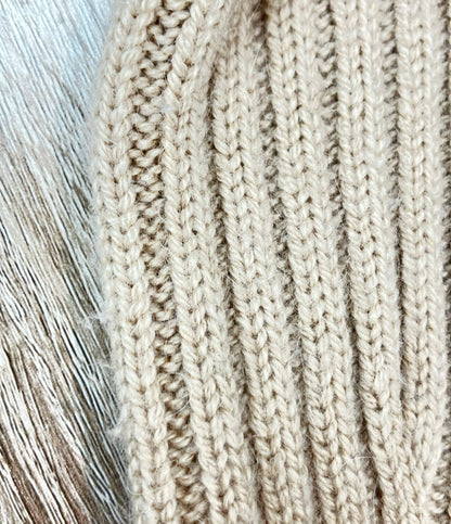 HERMES 長袖ニット ケーブル キャメル レディース SIZE 36 (XS) エルメス