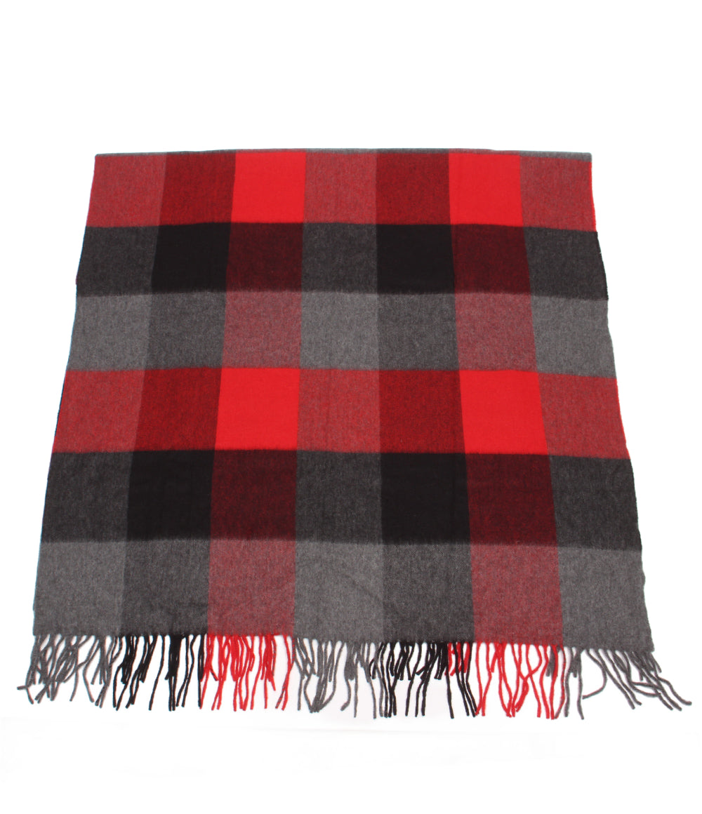 美品 Johnstons of Elgin ストール カシミヤ100% 大判 ブロックチェック柄 レディース ジョンストンズ オブ エルガン