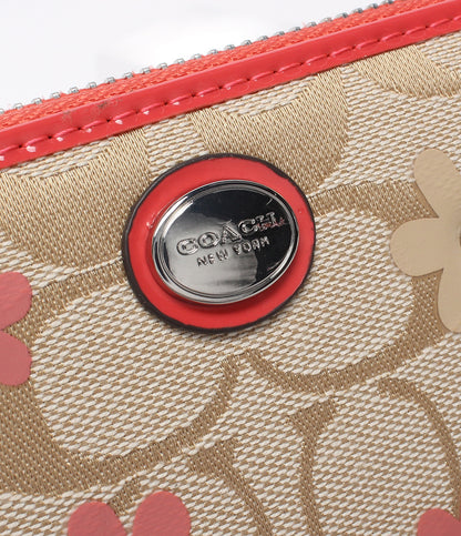 美品 COACH ラウンドファスナー長財布 フローラルデイジー F51339 コーチ