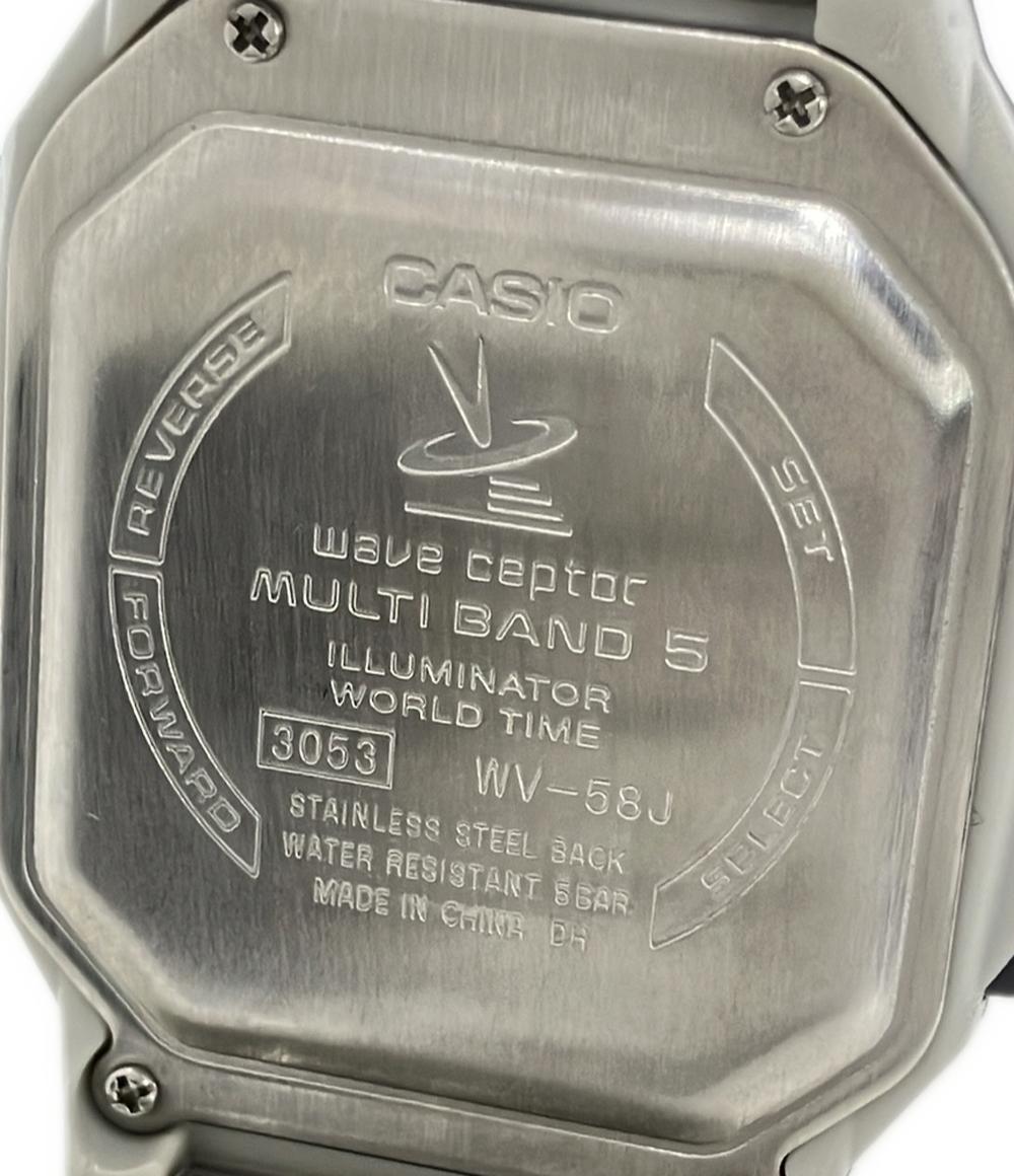 美品 CASIO 腕時計 電池式電波 クオーツ WV-58J メンズ カシオ