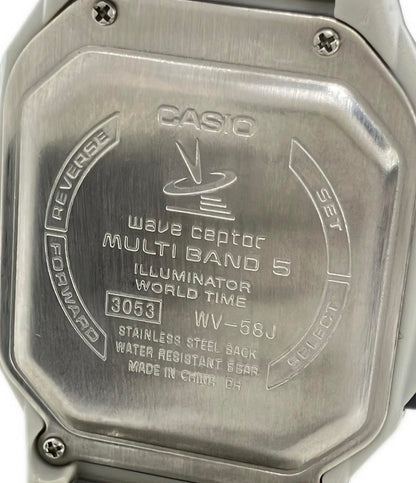 美品 CASIO 腕時計 電池式電波 クオーツ WV-58J メンズ カシオ