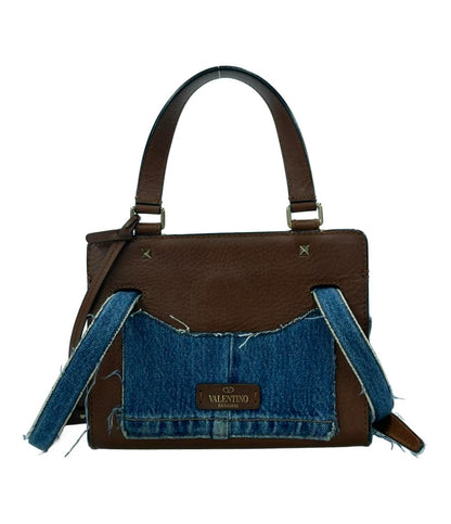 ヴァレンティノ 2wayハンドバッグ ショルダーバッグ デニム スタッズ PW2B0A55XZB レディース VALENTINO