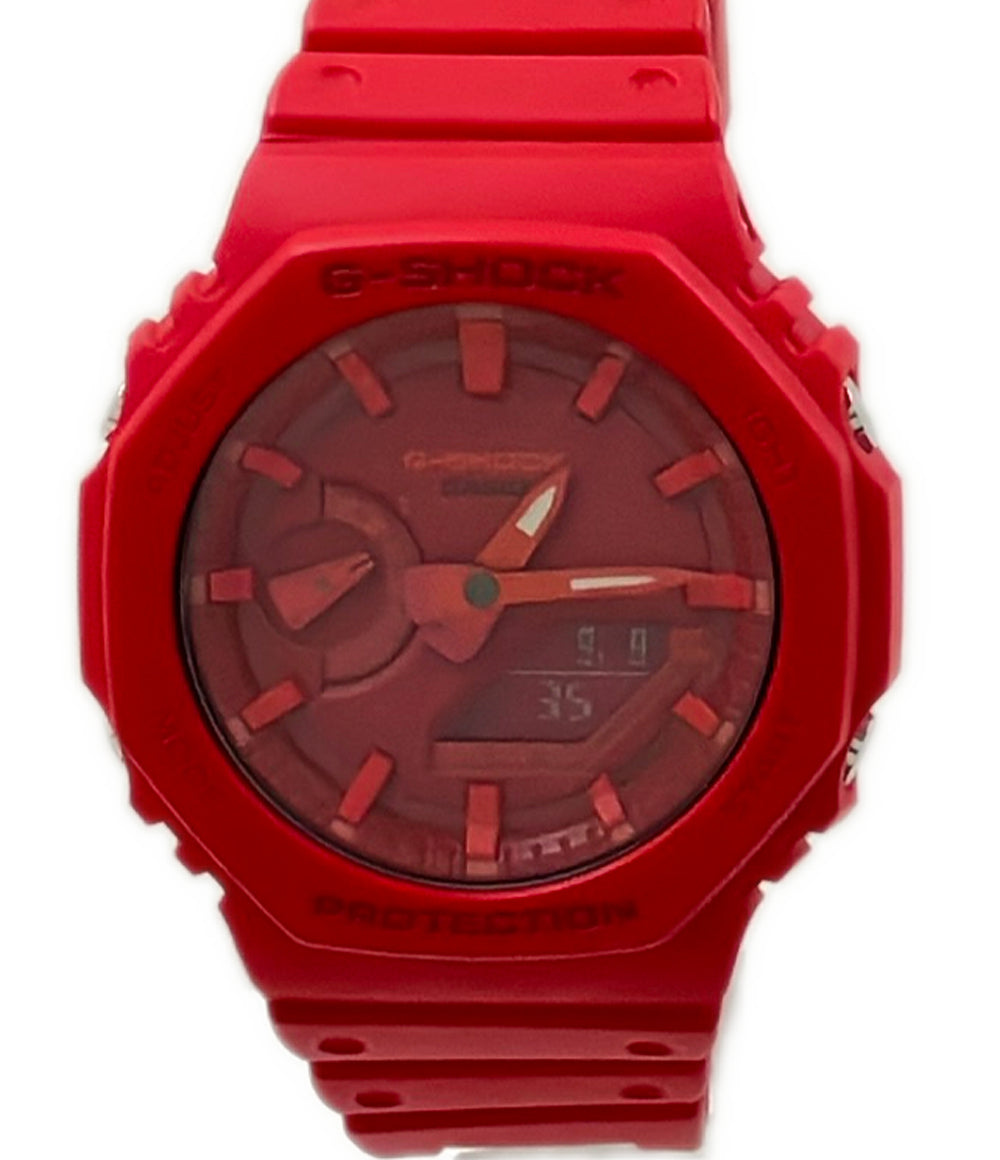 美品 CASIO 腕時計 G-SHOCK クオーツ レッド GA-2100 レディース メンズ カシオ