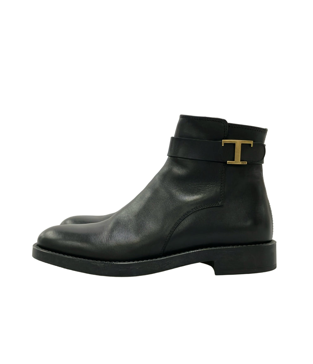 美品 TOD’S ショートブーツ サイドジップ タイムレス レディース SIZE 34 トッズ