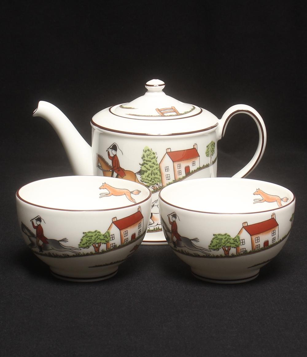 ウェッジウッド ティーセット ジャパニーズティーポット カップ ハンティングシーン WEDGWOOD