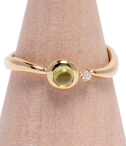 美品 シャリテ リング 指輪 K18 ペリドット ダイヤ 0.02ct レディース CHARITE