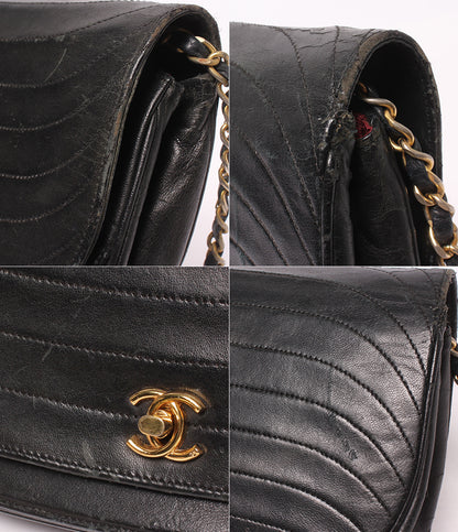 CHANEL チェーンショルダーバッグ 肩掛け ハーフムーン ゴールド金具 0番台 レディース シャネル