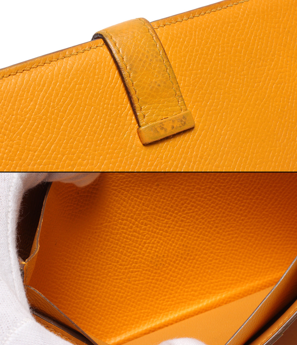 HERMES 長財布 □P刻印 シルバー金具 ヴォーエプソン ベアンスフレ レディース エルメス
