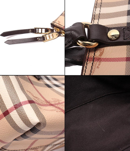 美品 BURBERRY ハンドバッグ トートバッグ ヘイマーケット レディース バーバリー