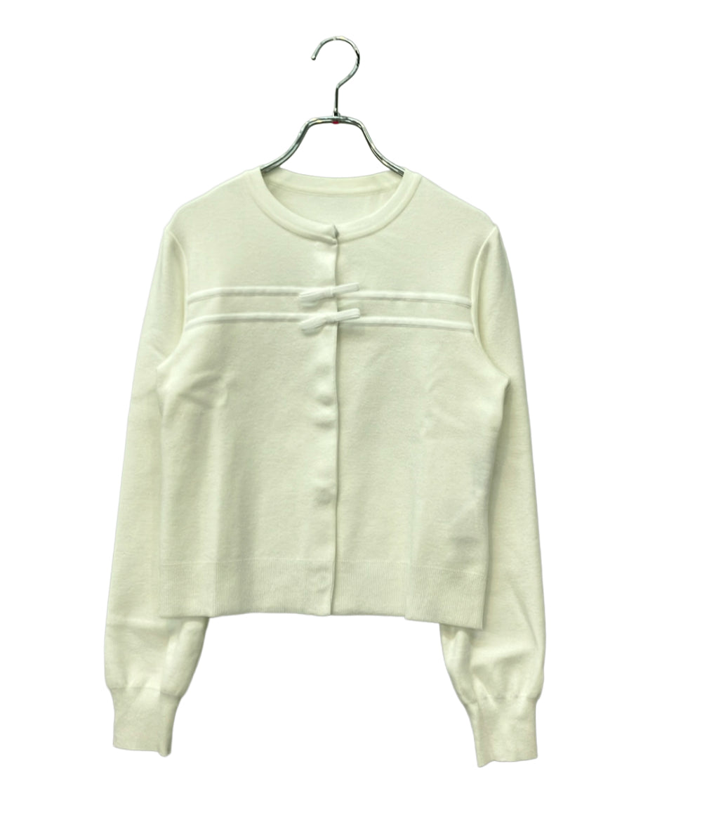 FOXEY NEW YORK 長袖カーディガン フロントスナップボタン リボン 44264 NSKOE600VT レディース SIZE 38 (M) フォクシー ニューヨーク
