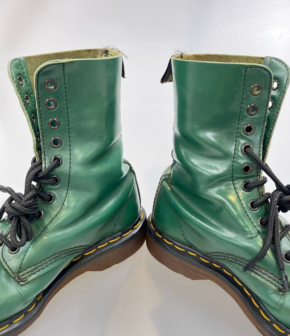 【美品】ドクターマーチン 10ホール ブーツ 1919 UK7 グリーン Dr.Martens 10ホールブーツ レディース ドクターマーチン – Rehello by