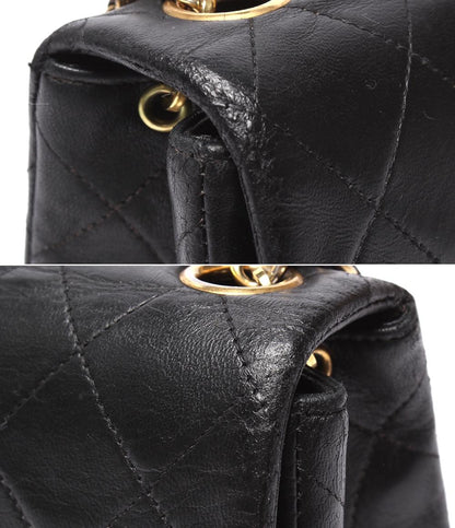 CHANEL チェーンショルダーバッグ ゴールド金具 ラムスキン 4番台 シングルチェーン シングルフラップ ミニマトラッセ レディース シャネル