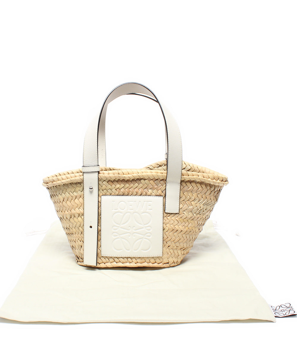 美品 LOEWE カゴバッグ ハンドバッグ ラフィア バスケットバッグ スモール レディース ロエベ