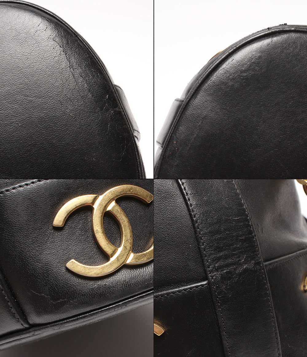 CHANEL チェーンショルダーバッグ 肩掛け ゴールド金具 巾着 ラムスキン トリプルココマーク 2番台 レディース シャネル