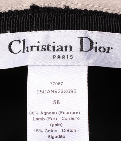 美品 クリスチャンディオール カナージュファーバケット D-Bobby ボブハット カナージュ レディース SIZE 58 Christian Dior