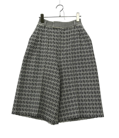 FENDI クロップドパンツ FF柄 ズッキーノ ワイド カプリ丈 ニット 黒 白 FENDI FZR724 AF4U レディース SIZE 40 (M) フェンディ