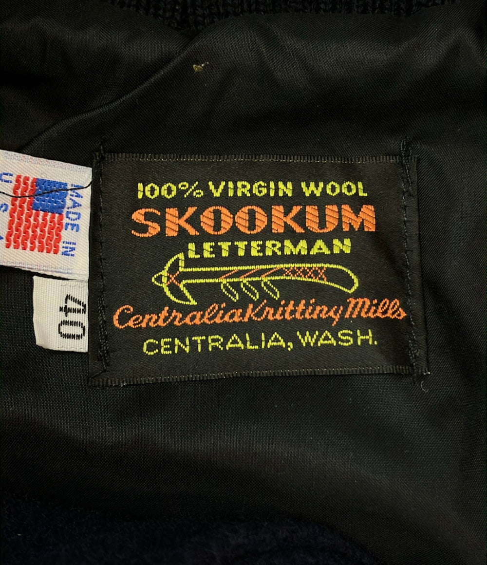 SKOOKUM ブルゾン アワードジャケット メルトン レザー  フロントボタン メンズ SIZE 40 (M) スクーカム