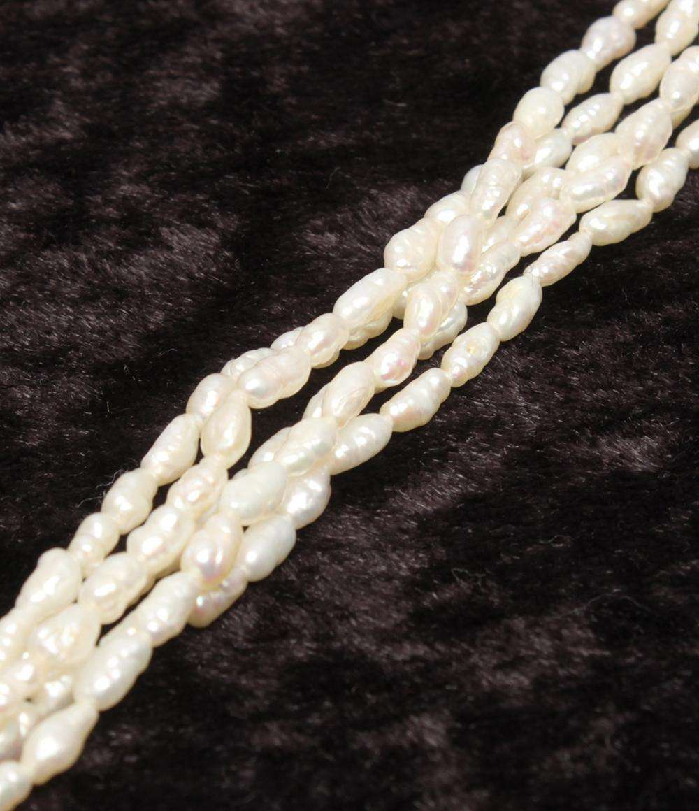 美品 5連ネックレス SV 淡水パール レディース