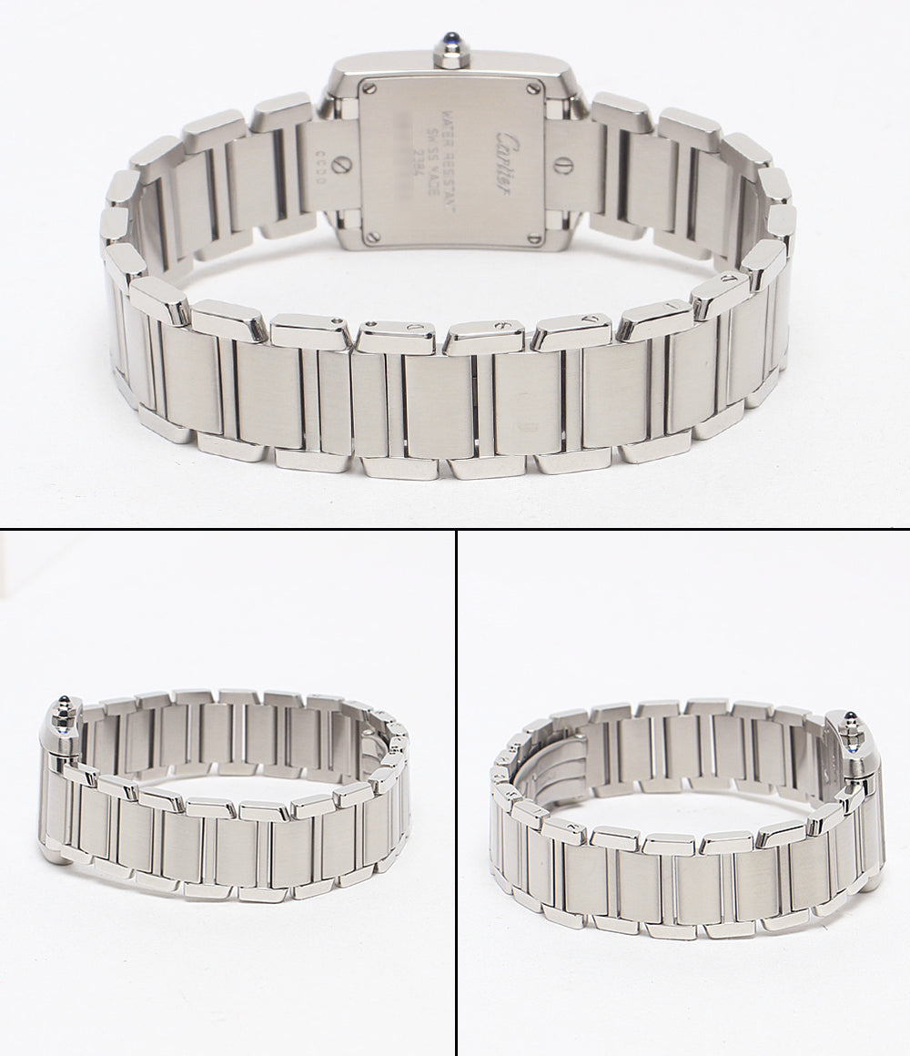 美品 Cartier 腕時計 タンク フランセーズ クオーツ ホワイト 2384 レディース カルティエ