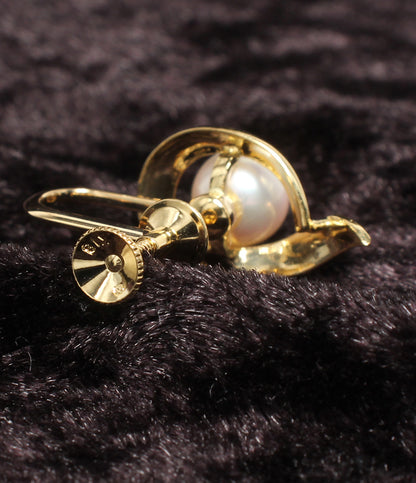 美品 MIKIMOTO イヤリング K18 パール 6.5mm レディース ミキモト