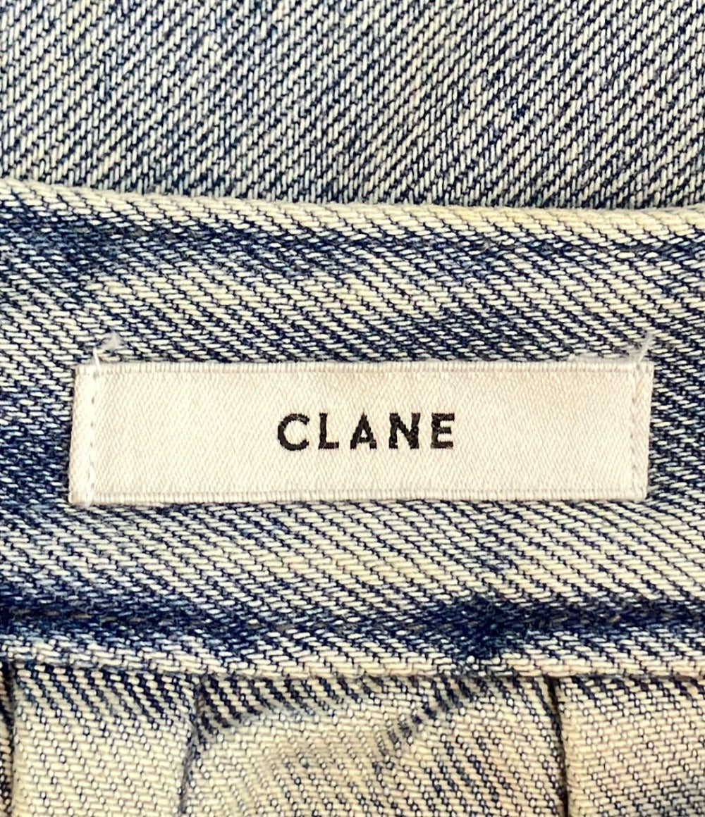 美品 CLANE サークルカットレイヤード デニムスカート 16109-6192 レディース SIZE 0 クラネ